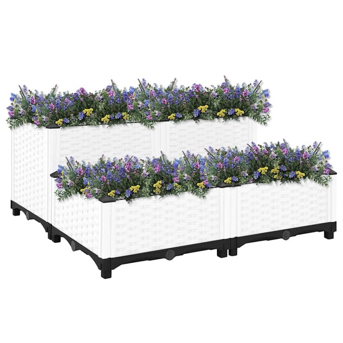 vidaXL - Plantenbak - verhoogd - 80x80x38 - cm - polypropyleen