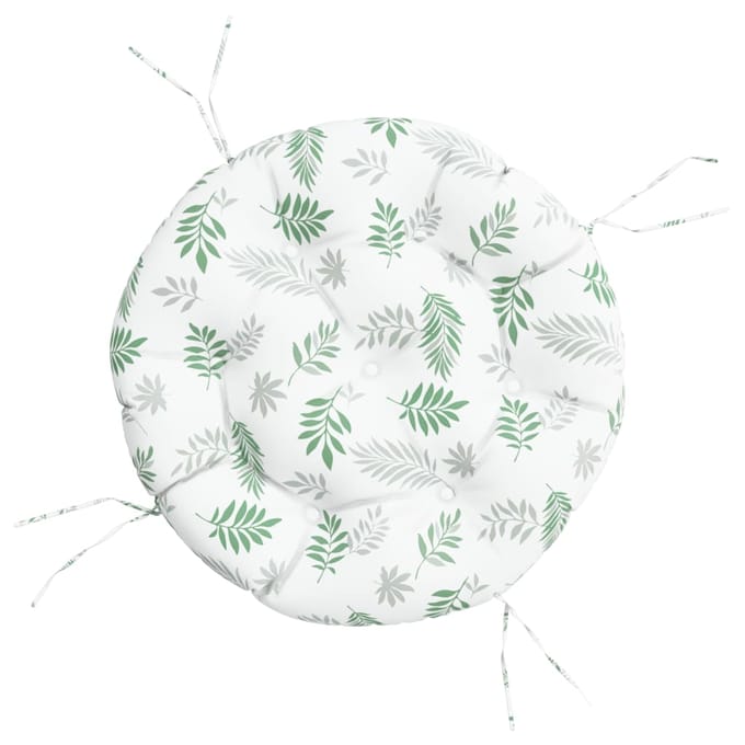 vidaXL Zitkussen rond bladpatroon Ø 60x11 cm oxford stof