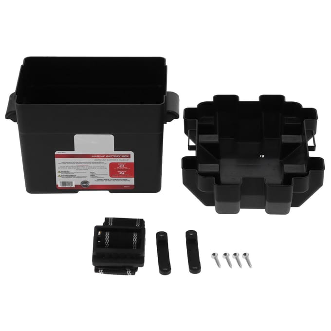 Multifunctionele Batterijbox Opberghouder Grote Capaciteit met Riem Universeel voor Auto Vrachtwagen Boot Camper black
