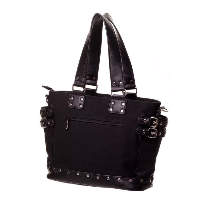 Handboeien handtas met gespen en studs zwart - One size - Banned