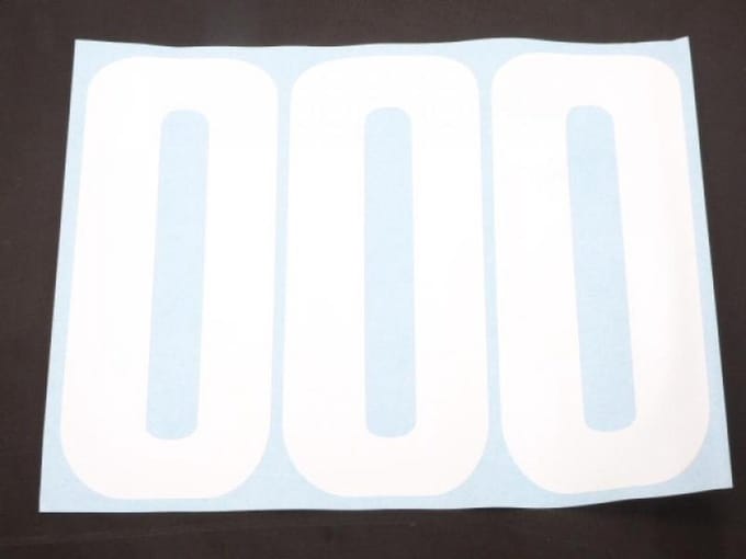 Autocollant 3 trois stickers PXP blanc numero course pour moto 0 zéro 540026010 Neuf