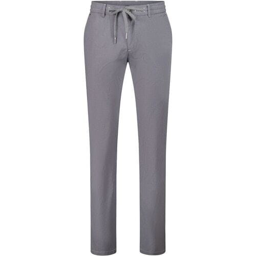 Gardeur Broek Sidney-2 Micro Check Drawstring High Stretch Featherweight Licht Grijs / male