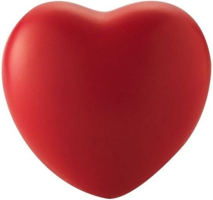 Stressbal hartje - 1x - rood - 7 cm - knijpbal - verbeter de focus - rustgevend