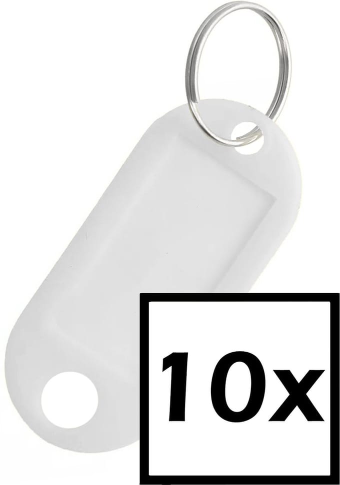 Sleutelhanger Sleutellabel Bagage Label Sleutel Naamlabel - Wit - 10x