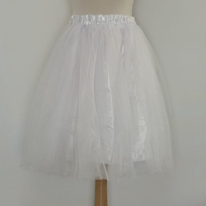 Tule rok - Witte lange tutu rok - 55cm - M