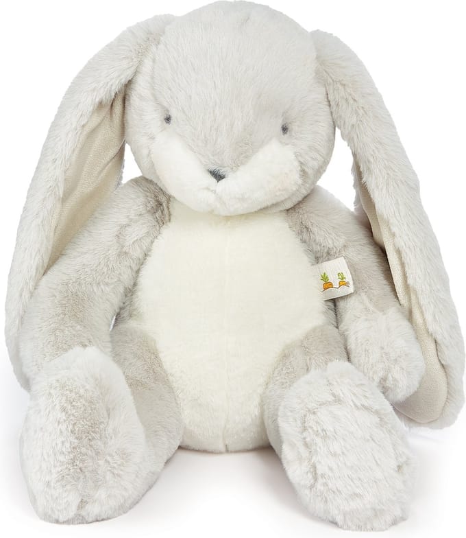 Bunnies By The Bay Nibble Konijn - Knuffeldier - Geborduurde details - 38 cm - Grijs