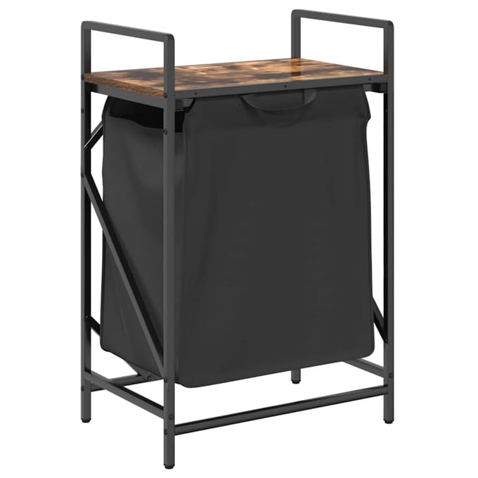 vidaXL - Wasmand - 1 - vak - met - plank - gerookt - eikenkleurig