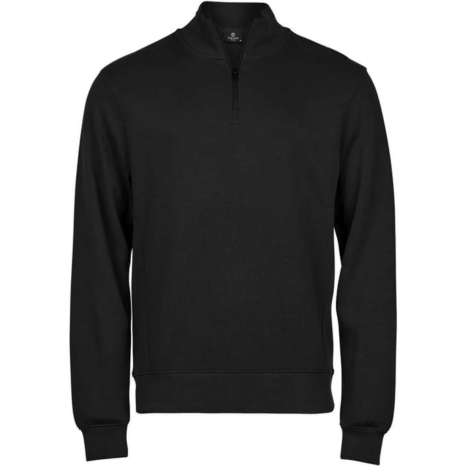 Tee Jays - Ribbed Interlock Half Zip - Black - S