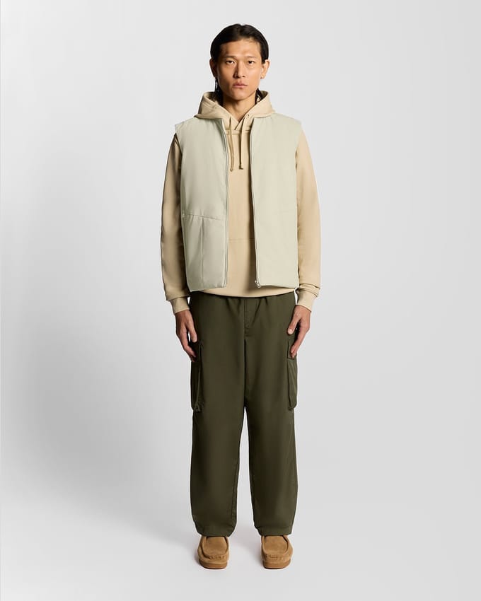 Lyle & Scott Quilted Shell Gilet Grey Taupe Größe: S | Bodywarmer Outlet | Herren | Schwarz