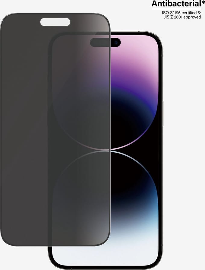 PanzerGlass Screenprotector geschikt voor Apple iPhone 14 Pro Max Glazen | PanzerGlass Ultra-Wide Fit Screenprotector Privacy - Case Friendly + Installatie Frame