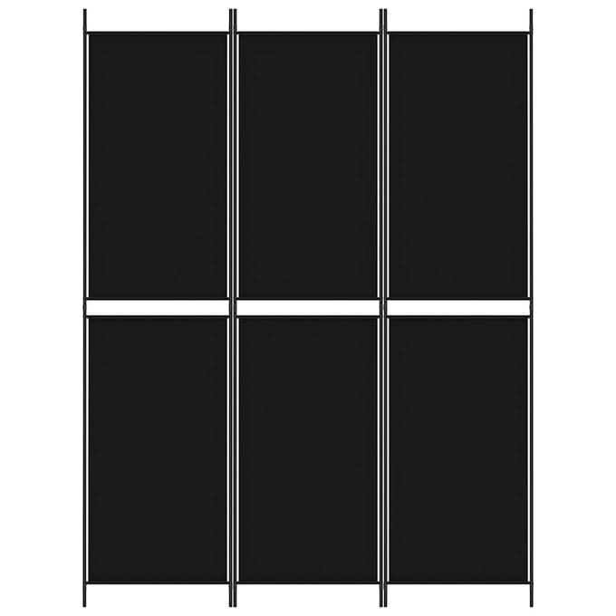 vidaXL - Kamerscherm - met - 3 - panelen - 150x200 - cm - stof - zwart