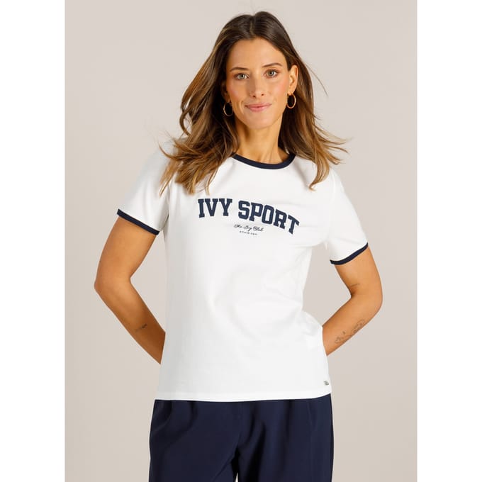 IVY BEAU IBvjenna Tops - Off White/Night Blue - maat 36