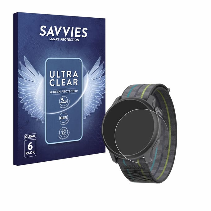 Savvies - Screenprotector voor Coros Pace 3 - Folie Beschermfolie transparant 6 Stuks
