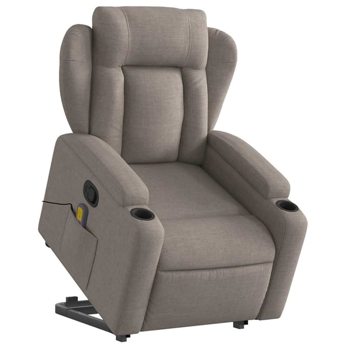 vidaXL - Sta-op-massagestoel - verstelbaar - stof - taupe