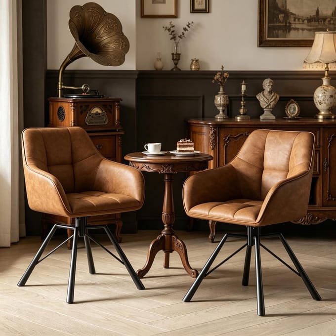 Eetkamerstoel - Onbekend - Zachte side chair brede keukenstoel draaibaar - Set van 2 multifunctioneel - Onbekend - Onbekend