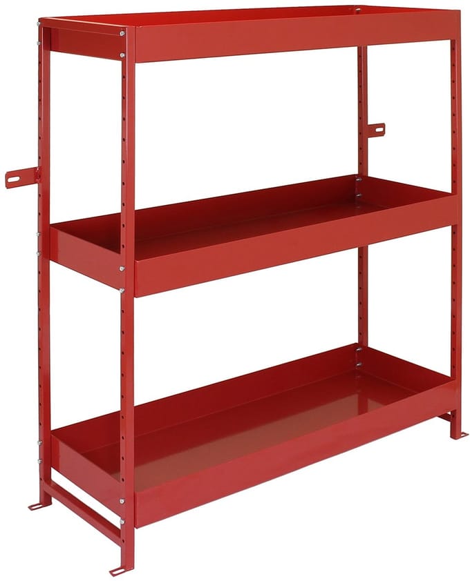 Vulkaan opbergrek duo - rood - 116,5 cm - 4 verstelbare planken