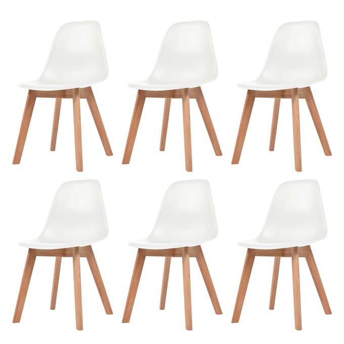 vidaXL - Eetkamerstoelen - 6 - st - kunststof - wit