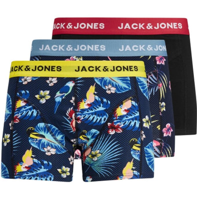 Jack & Jones Boxershorts heren trunks jacflower bird print 3-pack