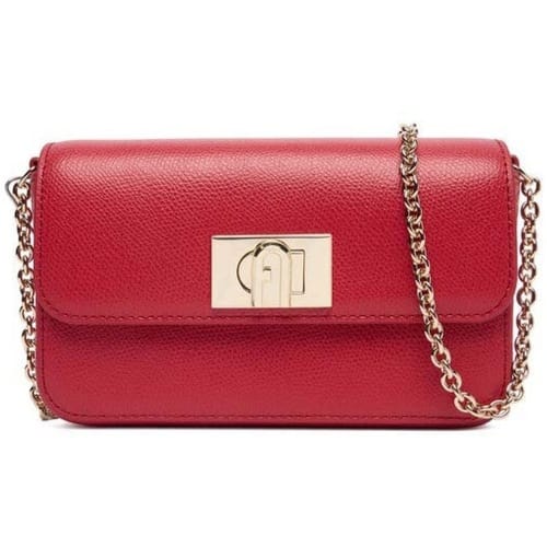 FURLA Leren schoudertas avondtas 1927 Mini Crossbody Bag Ruby rood