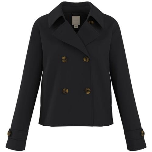 ESMARA Dames korte trenchcoat (Zwart, 40)