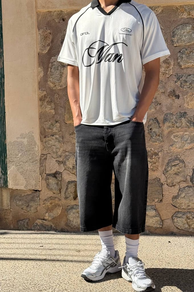 Essential Longline Fit Denim Jorts | Washed Black | Size 60