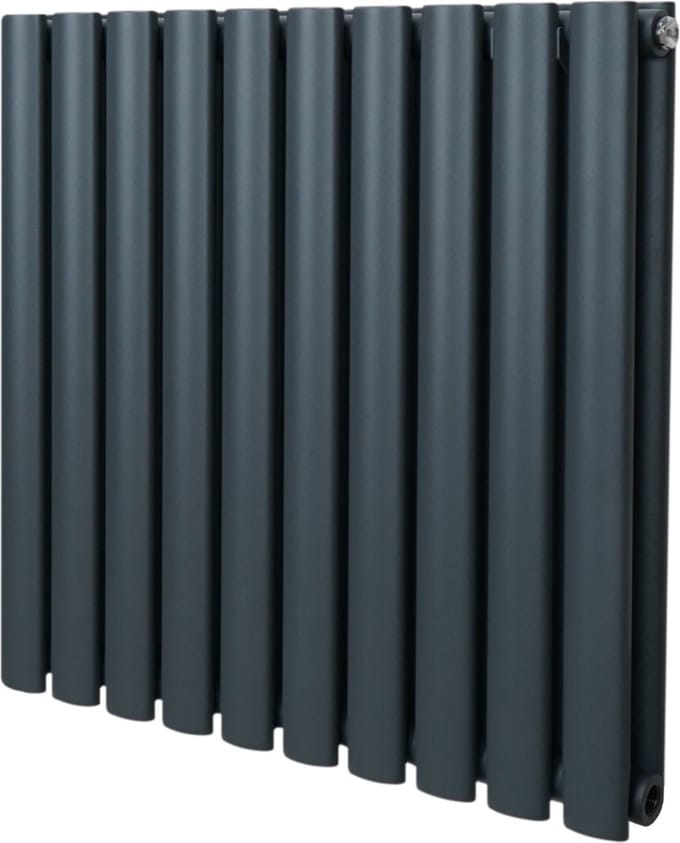 Ovale kolomradiator - grijs - 600mm x 600mm - 15 jaar garantie