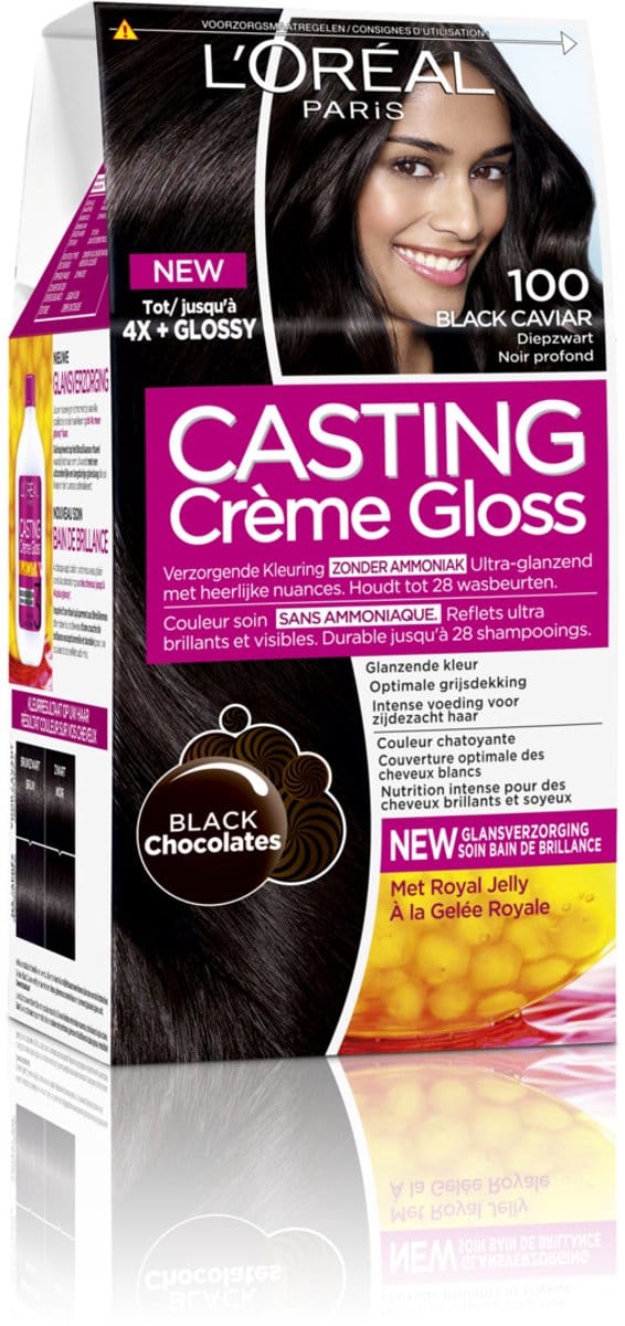 L’Oréal Paris Casting Crème Gloss Zwart 100 - Semi-permanente Haarkleuring Zonder Ammoniak