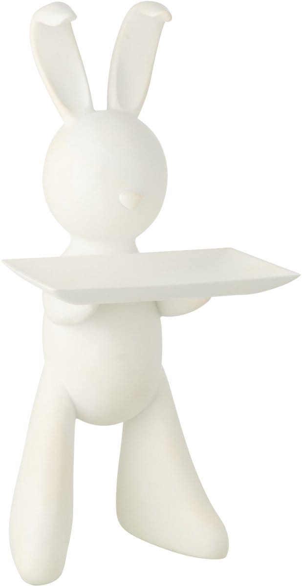 J-Line decoratie Plateau Konijn - polyresin - wit
