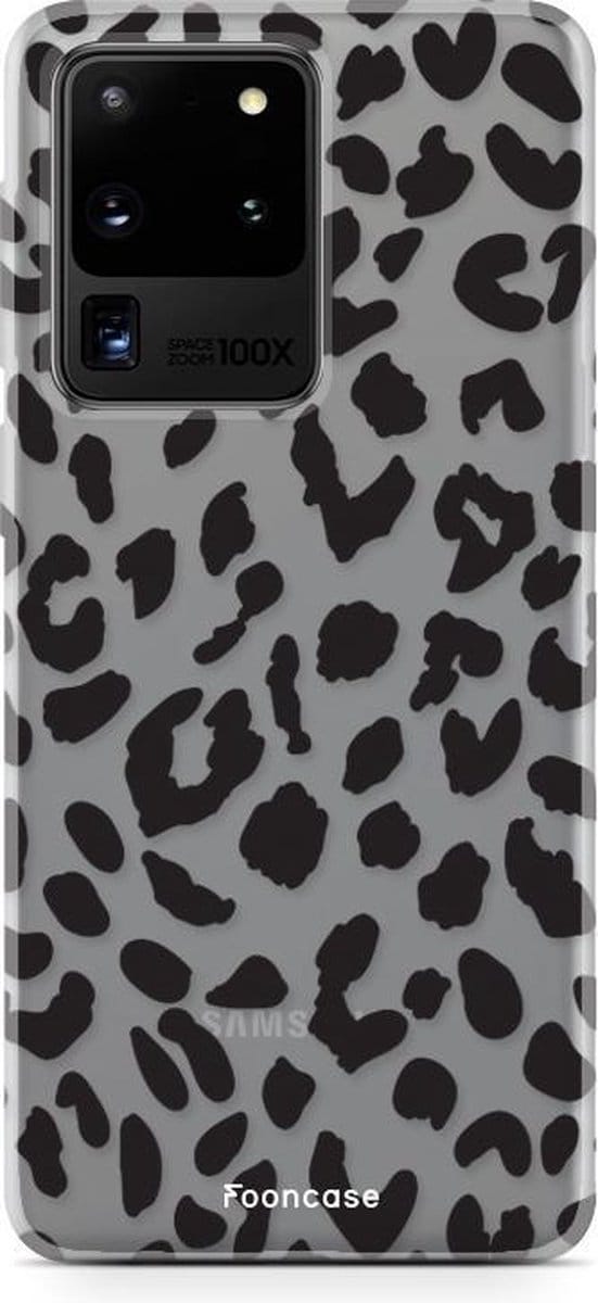 Fooncase Hoesje Geschikt voor Samsung Galaxy S20 Ultra - Shockproof Case - Back Cover / Soft Case - Luipaard / Leopard print