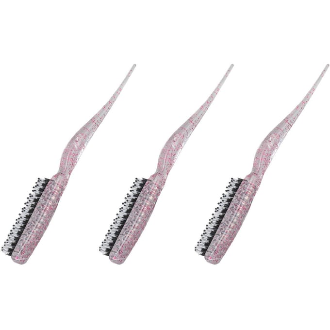 3 peignes à queue de rat 3 rangées brosse en nylon peigne crêpe coiffure pour séparation des cheveux paillettes gray