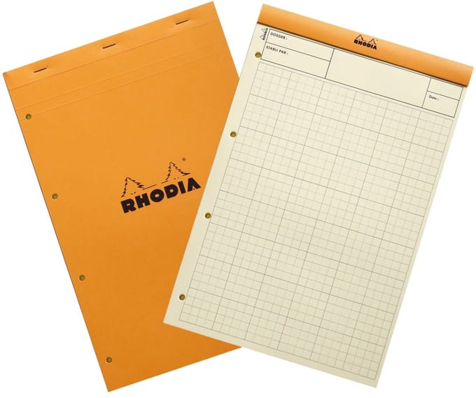 Rhodia Audit Schrijfblok - Gespreksnotities - Yellow pad - A4+ - 80g - Geel - 80 vel