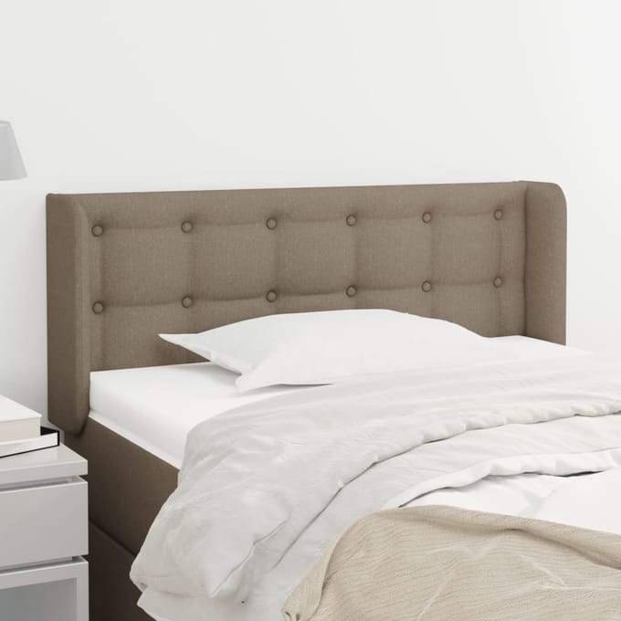 vidaXL - Hoofdbord - met - randen - 103x16x78/88 - cm - stof - taupe