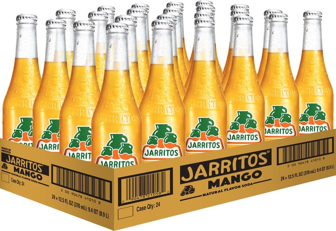 Jarritos Mango - Frisdrank - Exclusief - Glazen fles - Cocktail - 24x 370ml