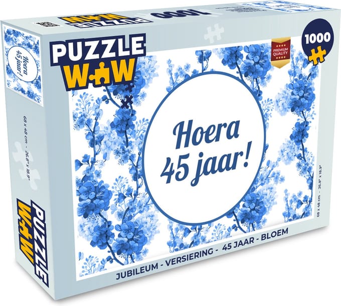 Puzzel Jubileum - Versiering - 45 Jaar - Bloem - Legpuzzel - Puzzel 1000 stukjes volwassenen