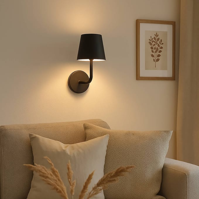 FH Lighting LED wandlamp op accu Magnetic, zwart, CCT, IP54, dimbaar
