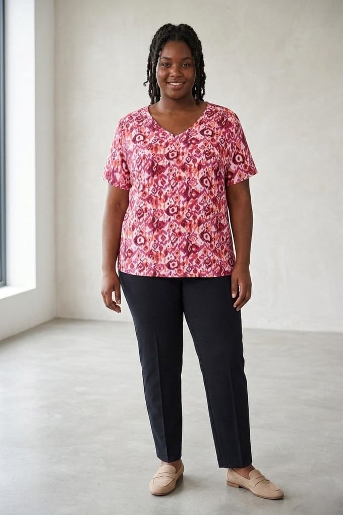ONLY CARMAKOMA - CARHAVANA SS V-NECK TOP AOP - Meisjes - Blouses