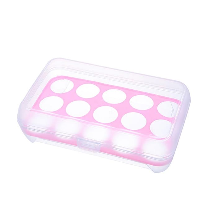 15 roosters eieropslagdoos plastic doos voedselcontainer keukengereedschap(Roze) Pink pink