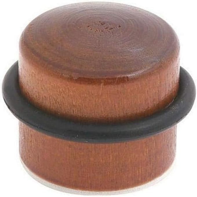 Ronde zelfklevende houten deurstop - Eiken kleur
