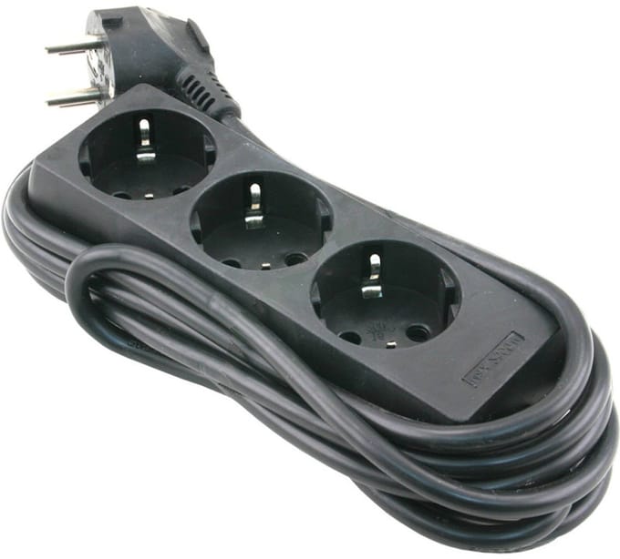 3-voudige Stekkerdoos zwart - 3 meter