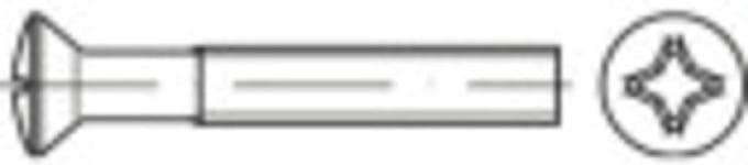 TOOLCRAFT 1066365 Bolverzonken schroeven M4 20 mm Kruiskop Phillips DIN 966 RVS A2 1000 stuk(s)