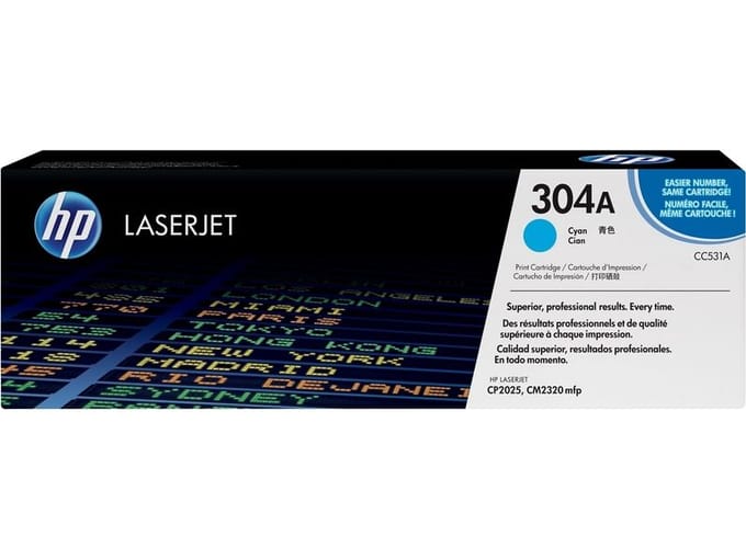 Tonercartridge hp cc531a 304a blauw