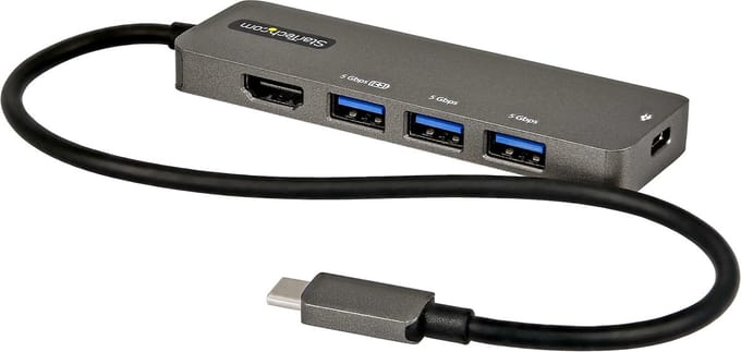 StarTech.com USB C Multiport Adapter USB-C to HDMI 2.0b 4K 60Hz (HDR10) 100W Power Delivery Pass-Through