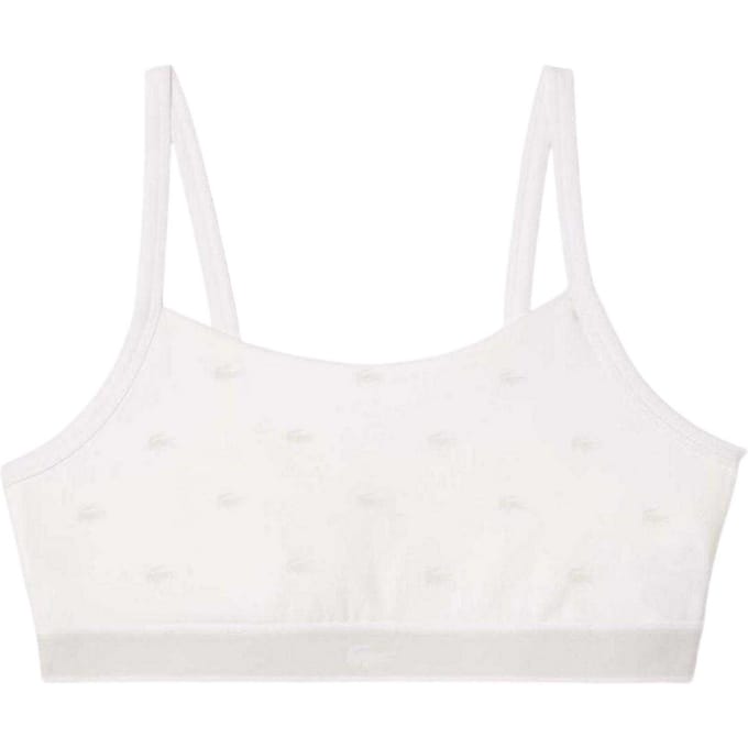 Lacoste Bralette voor dames met logo-print over het gehele oppervlak (Wit)