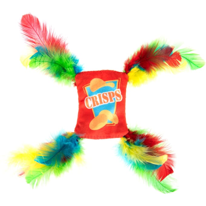 Kattenspeelgoed Crinkle Crisps met veren - 1 Stuks