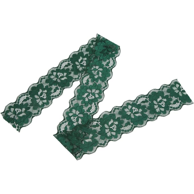 Ruban Dentelle 10yd Long 2.6in Large Doux Respectueux de la Peau Durable Coupe Facile Large Application Style Élégant Couture vert