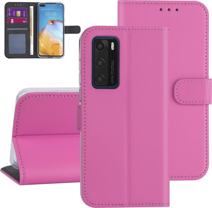 Hoesje voor Huawei P40 - Felroze - Book Case - Kaarthouder