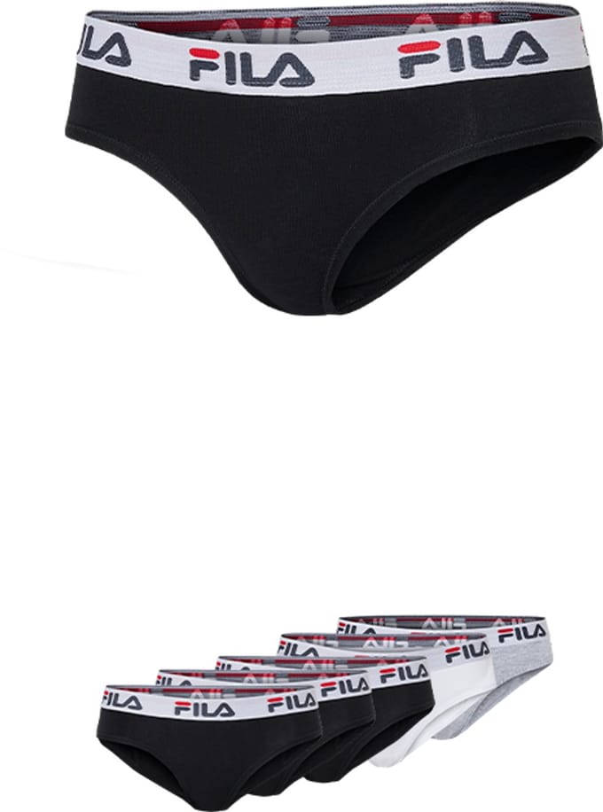 Fila Urban Brief Slip - Maat L - 5 Pack - Zwart/Wit/Grijs