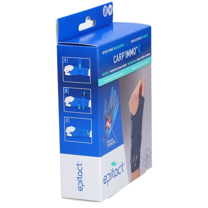 Epitact® Carp'Activ™ Soepele Polsbrace voor de Nacht Rechts Medium 1 Verband(en)