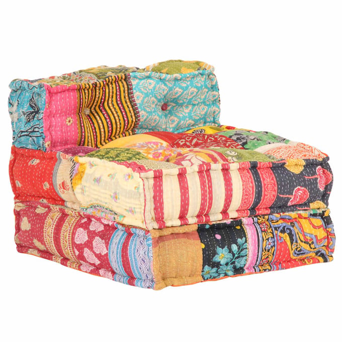vidaXL - Poef - modulair - stof - patchwork
