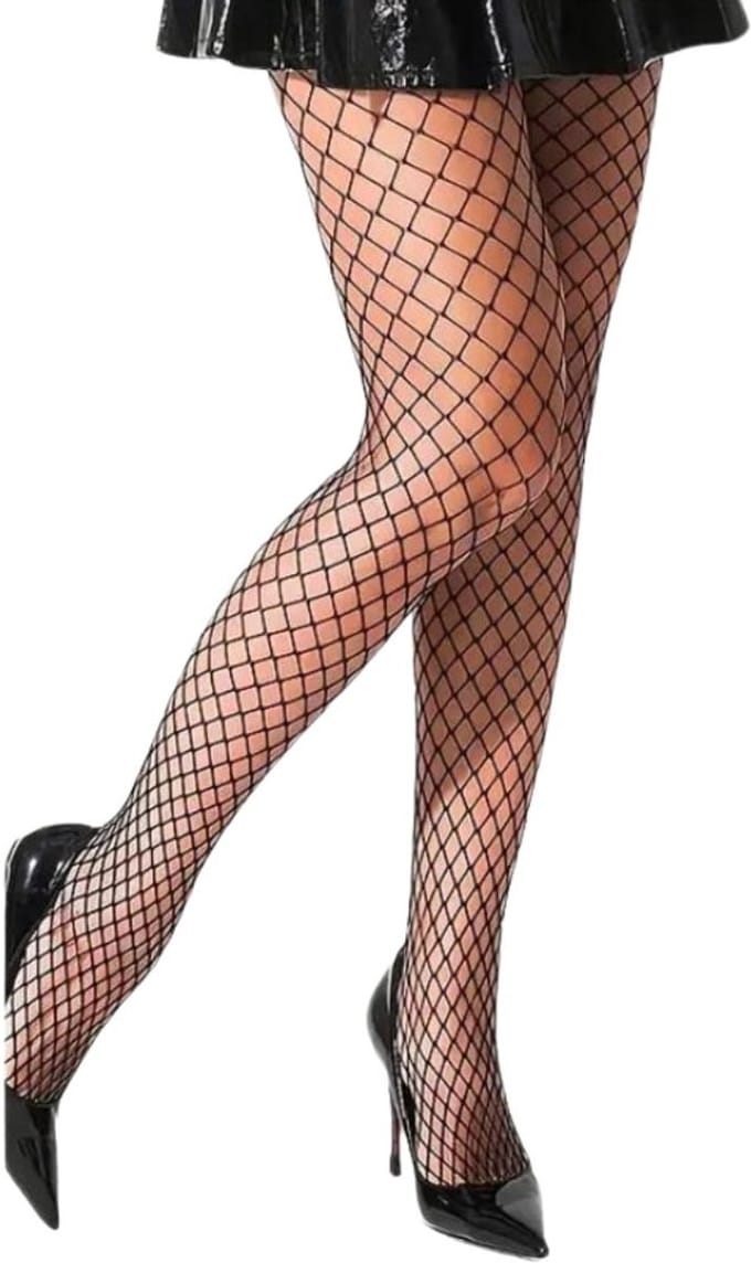 2 Stuks Dames Visnet Panty - Zwart - Maat M/L